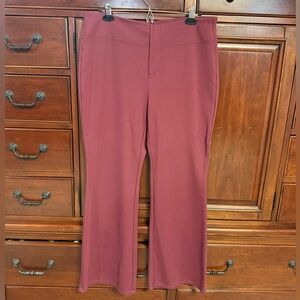 Halara High Waisted Slight Flare Work Pants, Burgundy, XL